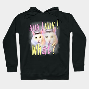 Huh Huh What ? - Funny Huh Cat Meme Hoodie